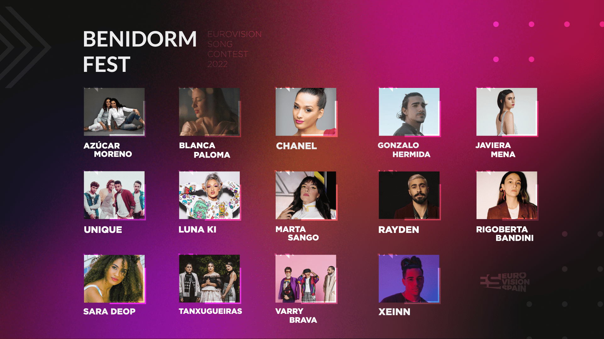 ¡Estos son los 14 participantes del Benidorm Fest 2022! eurovision