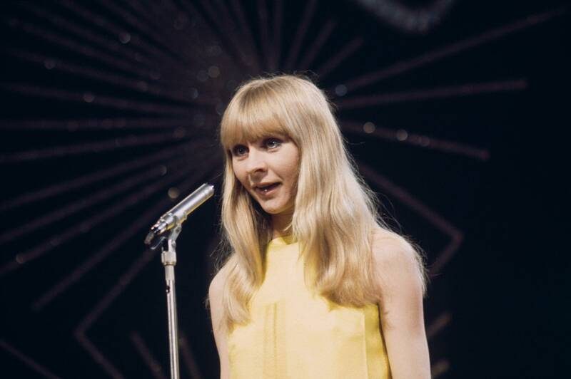 Belgian singer Claude Lombard pictured performing on stage during the Eurovision Song Contest held at the Royal Albert Hall in London on 6th April 1968. Lombard would go on to finish 7th in the competition with her rendition of the song 'Quand tu reviendras'. (Photo by Rolls Press/Popperfoto via Getty Images/Getty Images)