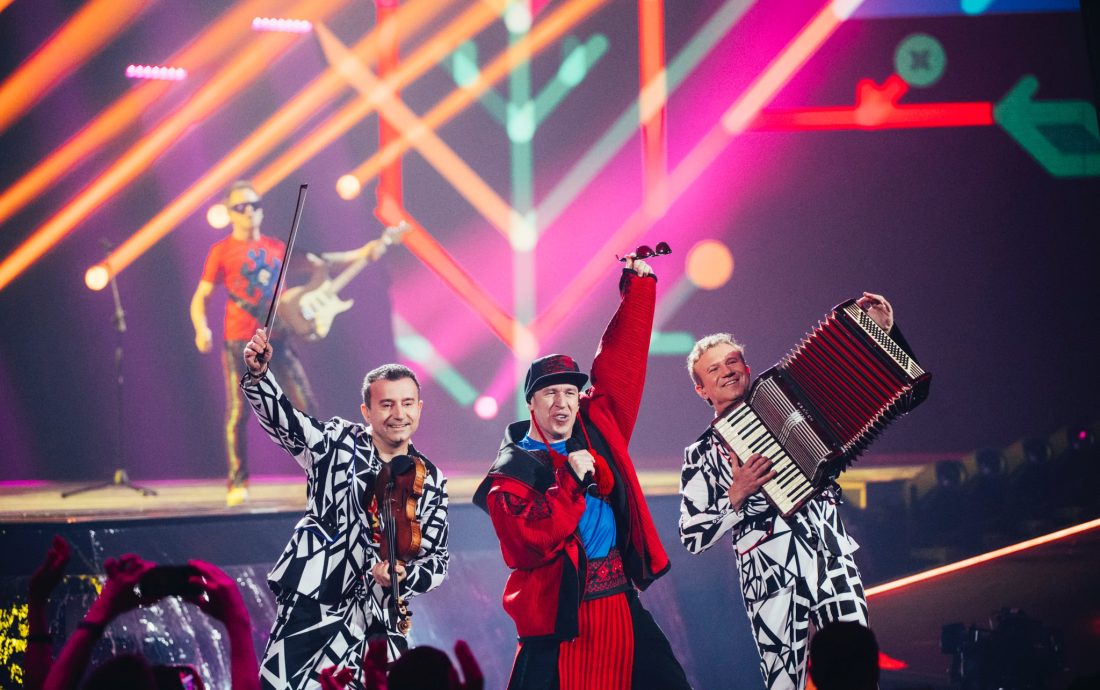 Moldova’s Zdob şi Zdub & Advahov Brothers at the Eurovision Song Contest 2022 Grand Final