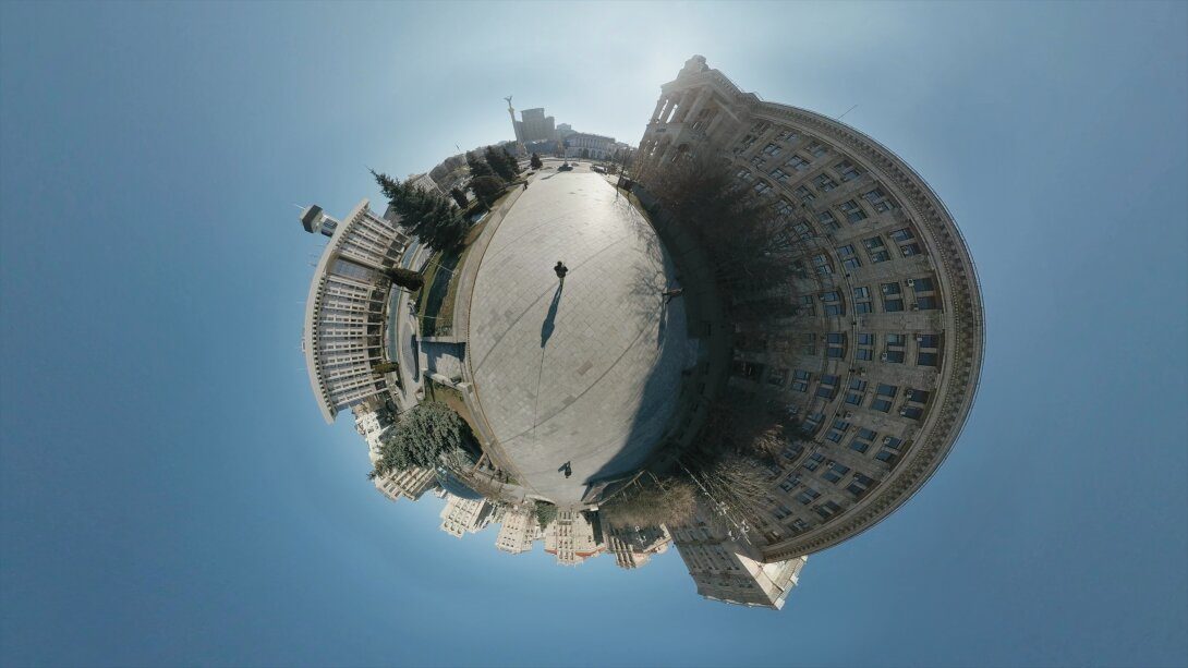 Postcards - 360-degree image of a street in Ukraine