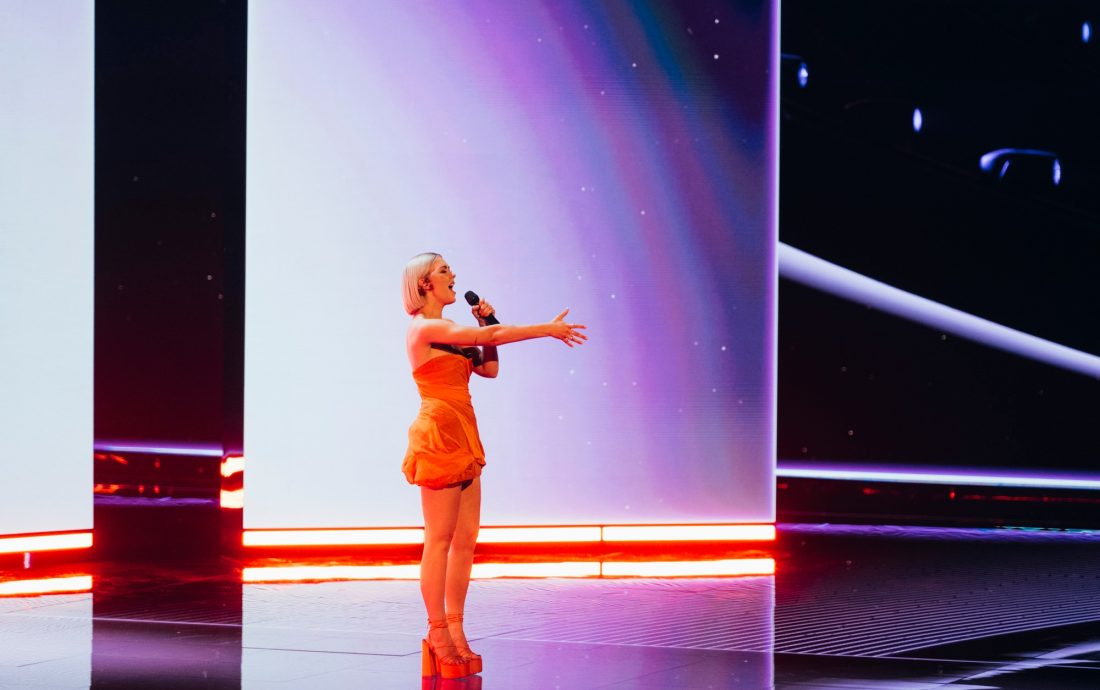 Monika Linkytė rehearsing Stay for Lithuania at the Second Rehearsal of the Second Semi-Final at Liverpool Arena