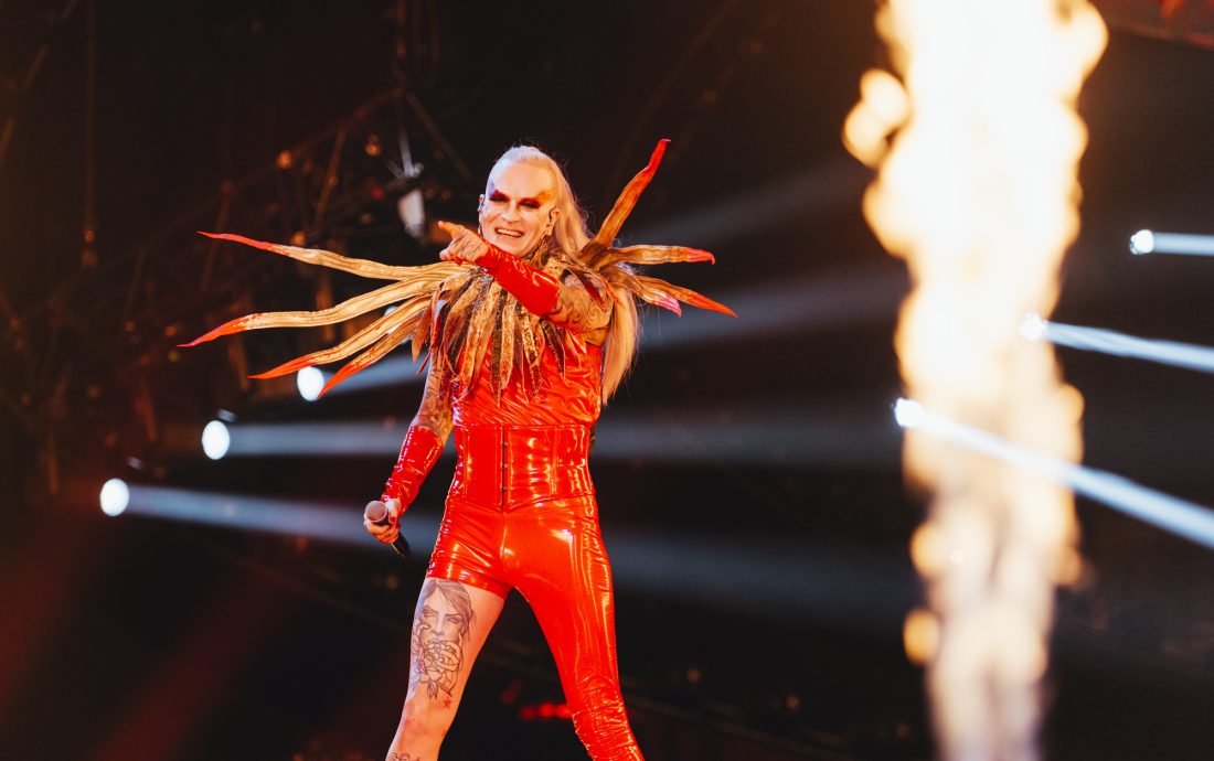 Lord of the Lost rehearsing Blood & Glitter for Germany at the Second Rehearsal of the Grand Final at Liverpool Arena