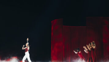 Blanca Paloma rehearsing Eaea for Spain at the First Rehearsal of the Grand Final at Liverpool Arena