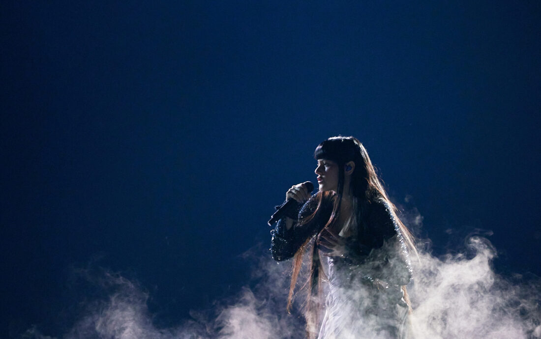 Hera Björk rehearsing Scared of Heights for Iceland at the Second Rehearsal of the First Semi-Final at Malmö Arena