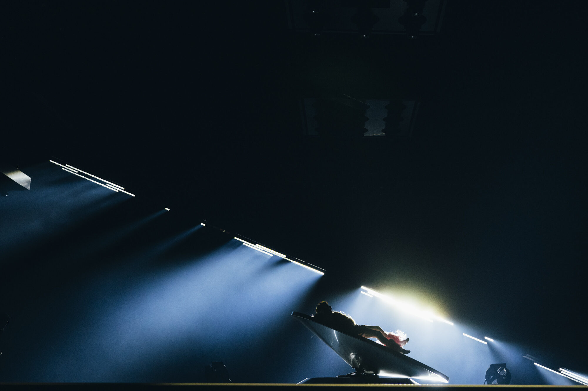 Nemo rehearsing The Code for Switzerland at the Second Rehearsal of the Second Semi-Final at Malmö Arena