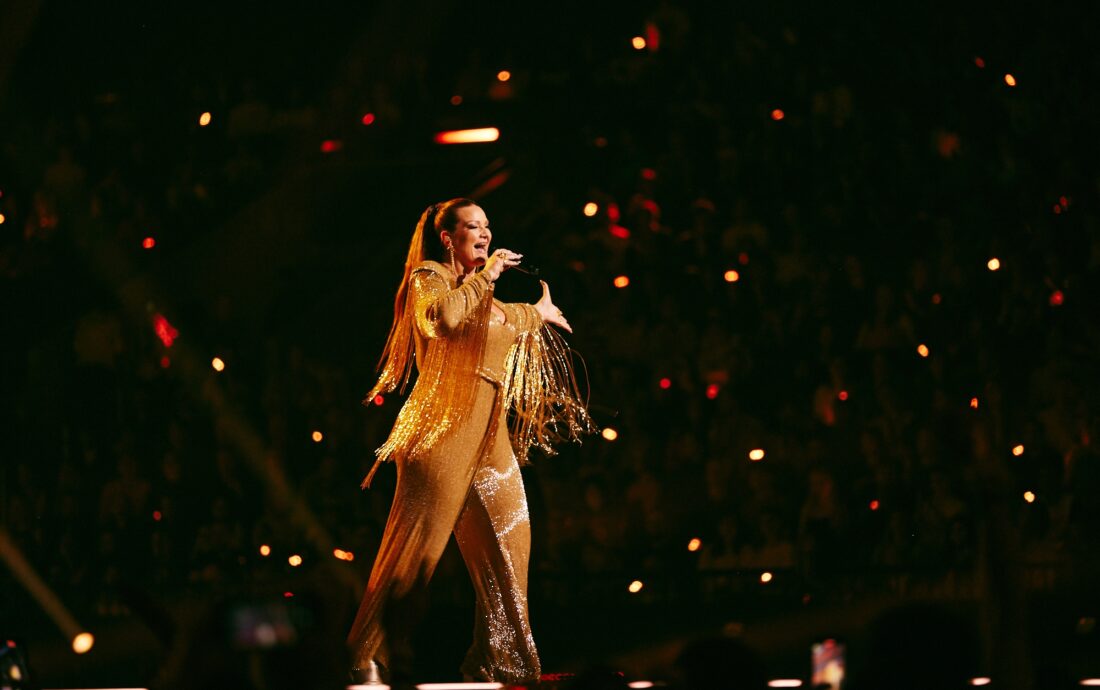 Hera Björk performing Scared of Heights for Iceland at the First Semi-Final at Malmö Arena