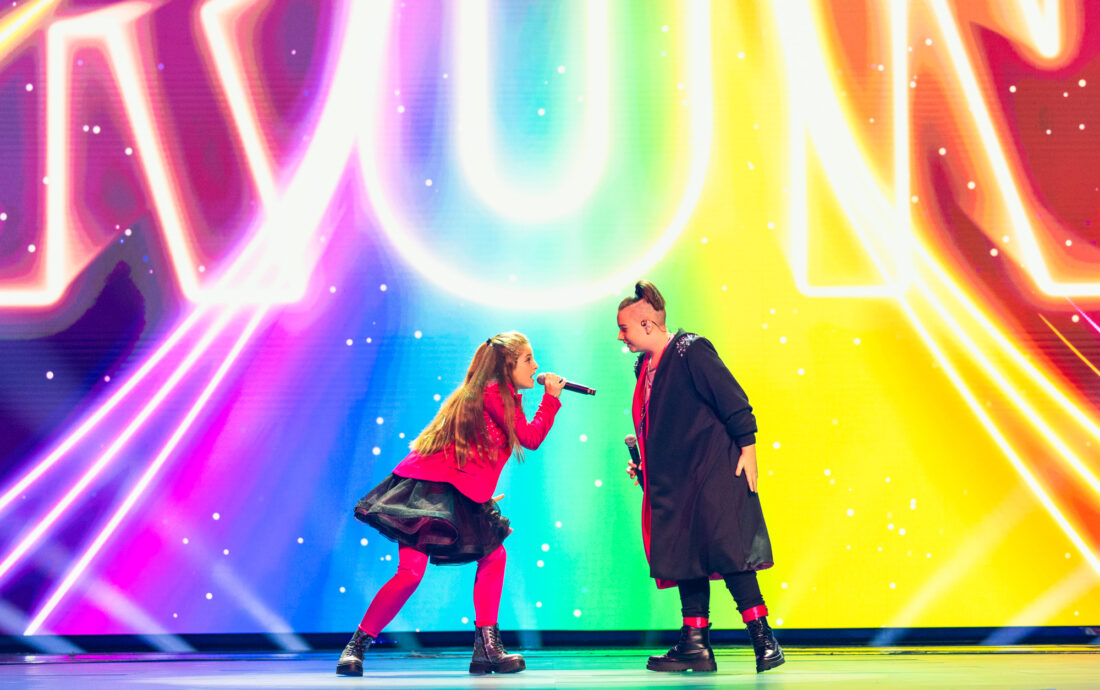 🇲🇰 North Macedonia / Ana & Aleksej performing Marathon at Junior Eurovision 2024, at the First Rehearsal in Caja Mágica, Madrid.