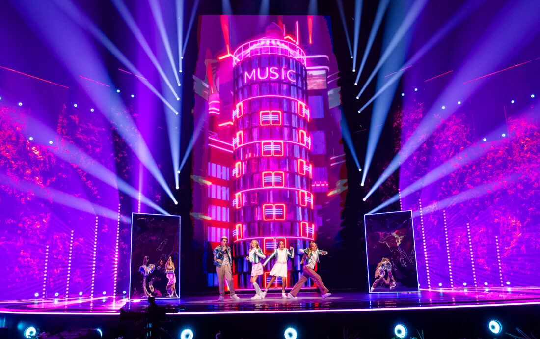 🇳🇱 Netherlands / Stay Tuned performing Music at Junior Eurovision 2024, at the First Rehearsal in Caja Mágica, Madrid.