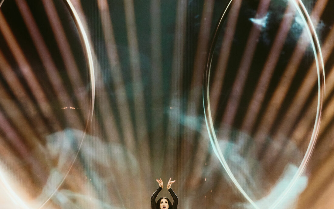Justyna Steczkowska rehearsing GAJA for Poland at St. Jakobshalle
