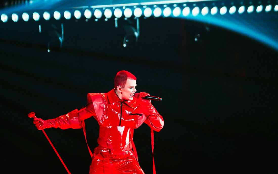 Red Sebastian rehearsing Strobe Lights for Belgium at St. Jakobshalle
