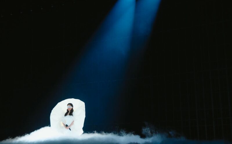Nina Žižić rehearsing Dobrodošli for Montenegro at St. Jakobshalle