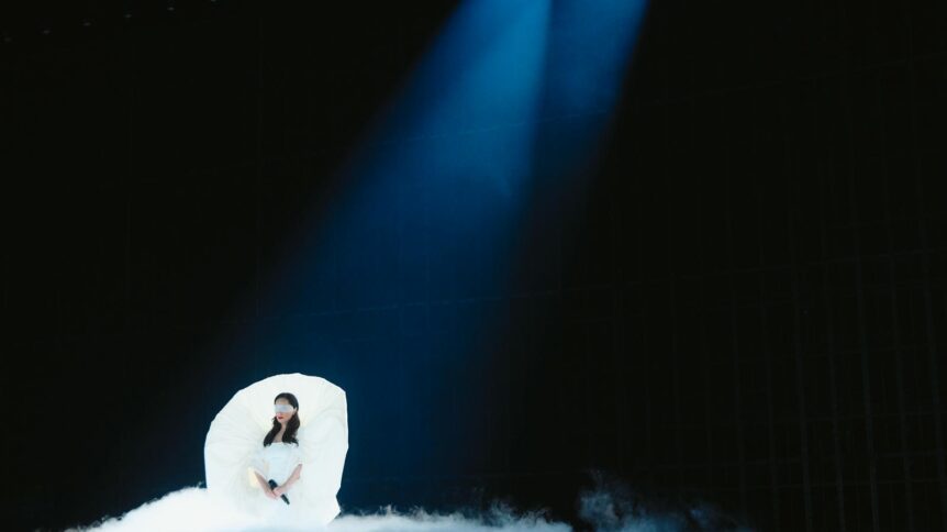 Nina Žižić rehearsing Dobrodošli for Montenegro at St. Jakobshalle
