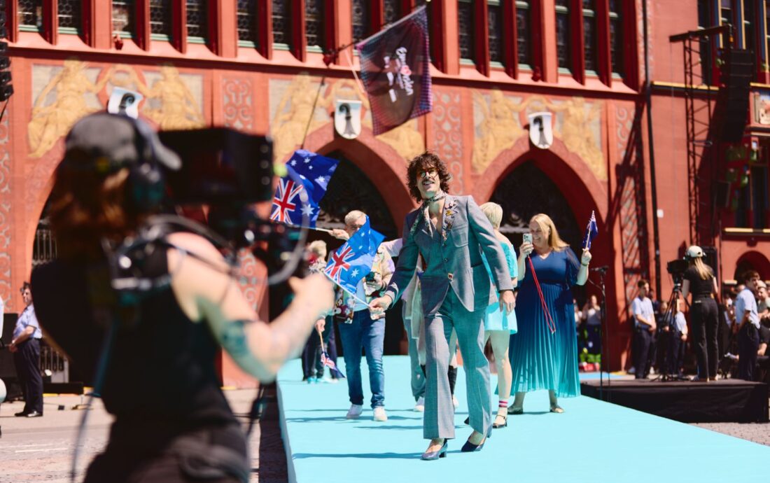 The artists of the 69th Eurovision Song Contest step out on the Turquoise Carpet in Basel
