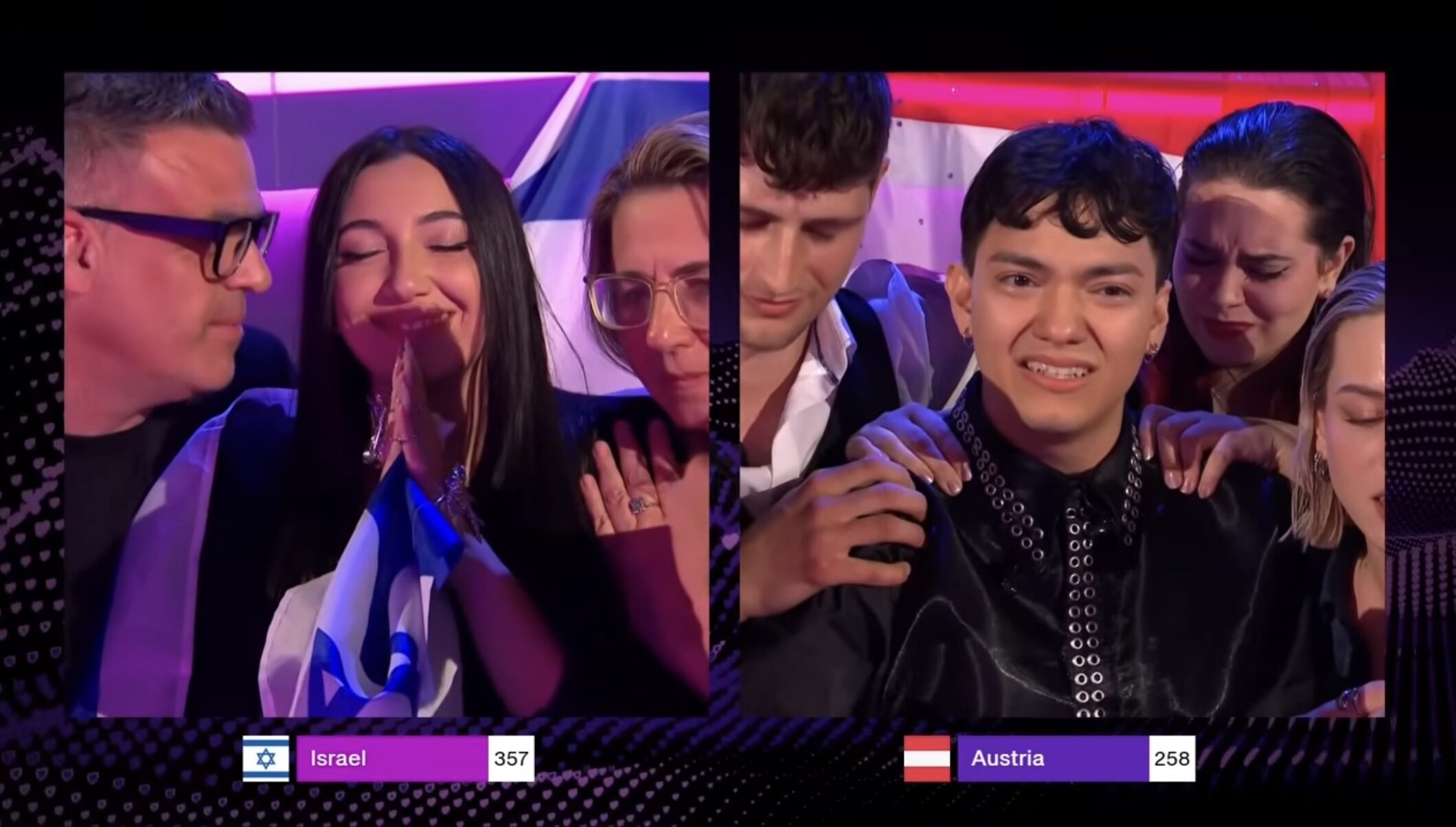 Pantalla partida final Eurovision 2025