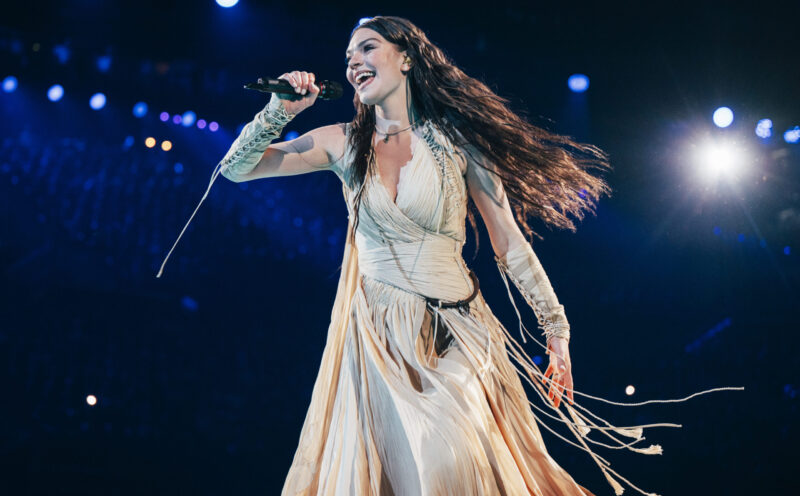Second Semi-Final Performance: Eva Marija performing Mother Nature for Luxembourg
during the Second Semi-Final of the Eurovision Song Contest at Wiener Stadthalle, Vienna
2026 on 13 May