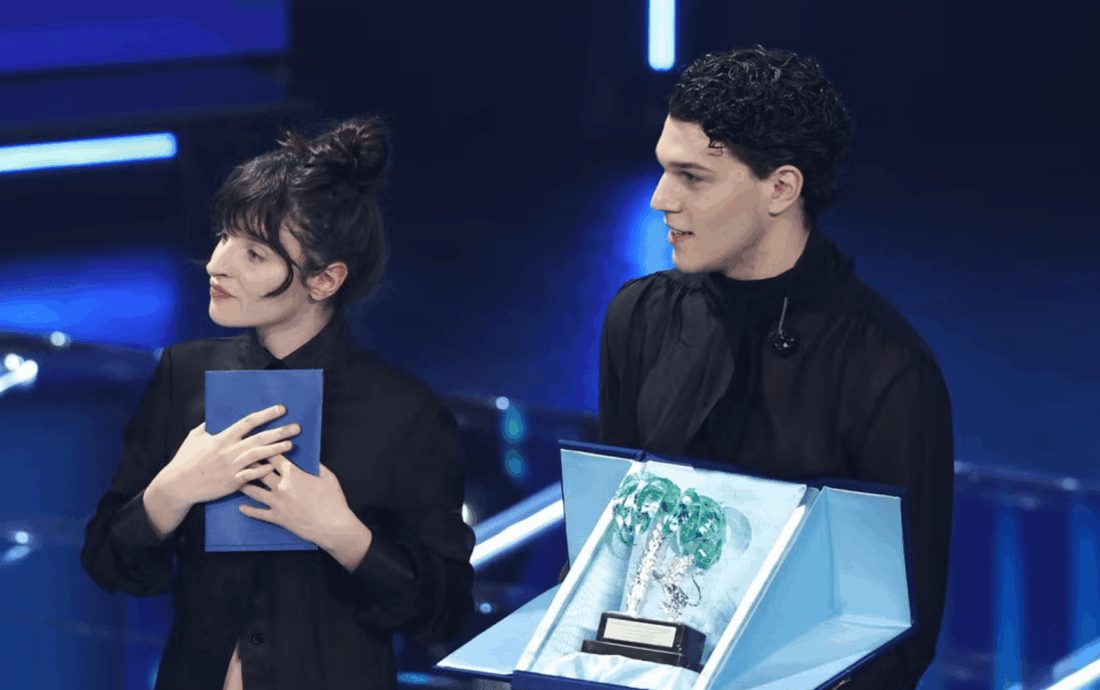 Nicolò Filippucci y Angelica Bove, ganador y segunda clasificada de las Nuove Proposte 2026