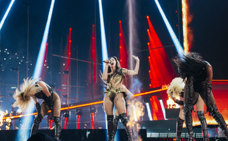 Grand Final Performance: Sarah Engels performing Fire for Germany during the Grand Final of the Eurovision Song Contest at Wiener Stadthalle, Vienna 2026 on 15 May