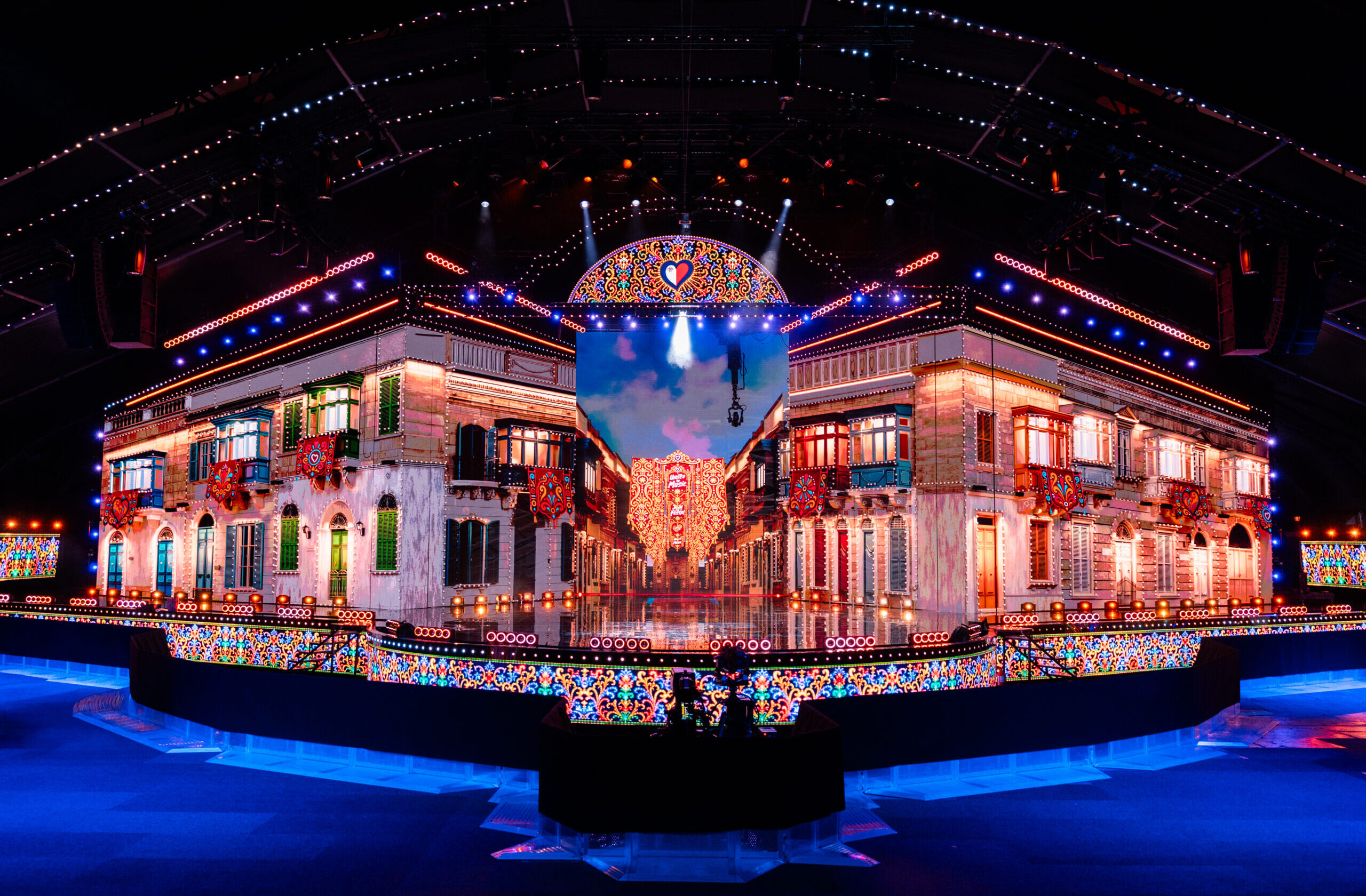 The Junior Eurovision Song Contest 2026 stage at the MFCC in Ta Qali, Malta