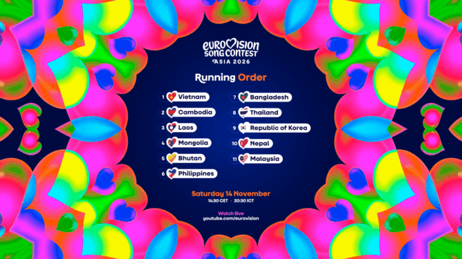 Eurovisión Asia orden de actuación